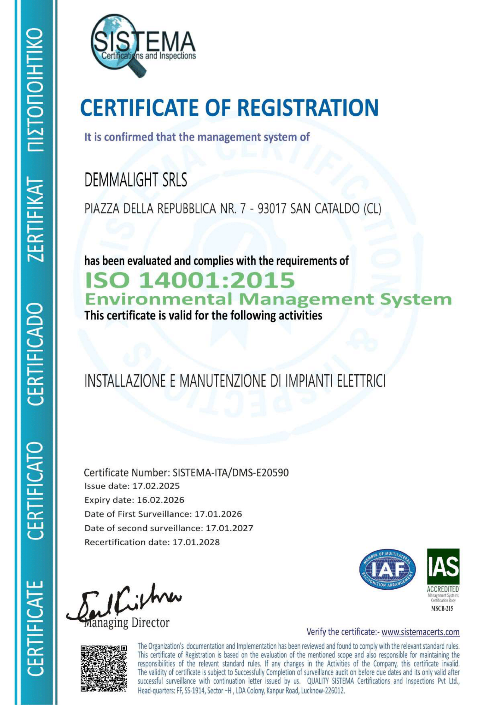 ISO 14001 CERTIFICATE_DEMMALIGHT_9+14+45 IT-1